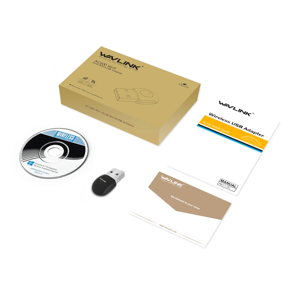 Wavlink USB2.0 AC600 USB wifi адаптер Wi-Fi адаптер Dual Band 2,4G/5G USB Беспроводной локальной сети картоприемник для ноутбук ПК настольный компьютер