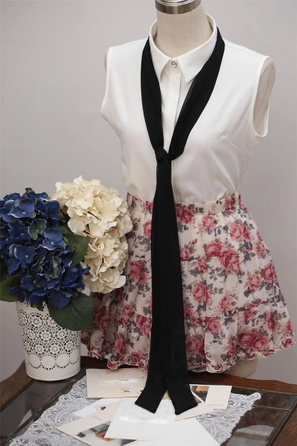 Длинный Повседневный жилет с бантом ожерелье воротник рубашки оптовая продажа