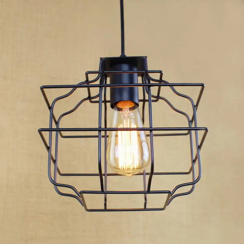 Ретро металлическая Проводная Подвесная лампа/Американская короткая лампа для