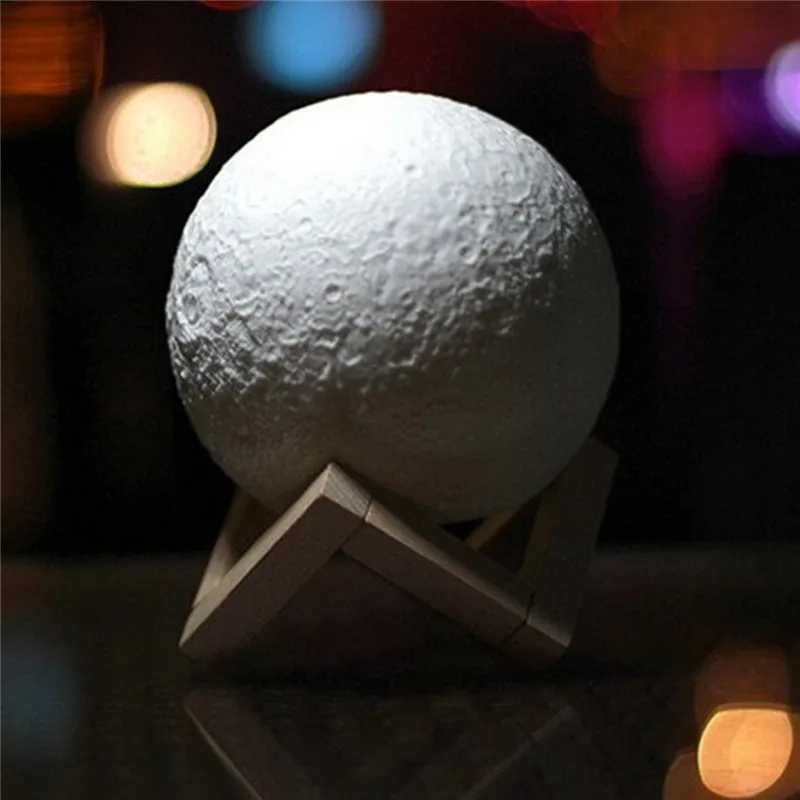 Перезаряжаемая лампа в виде Луны с 3D рисунком ночсветильник для спальни и