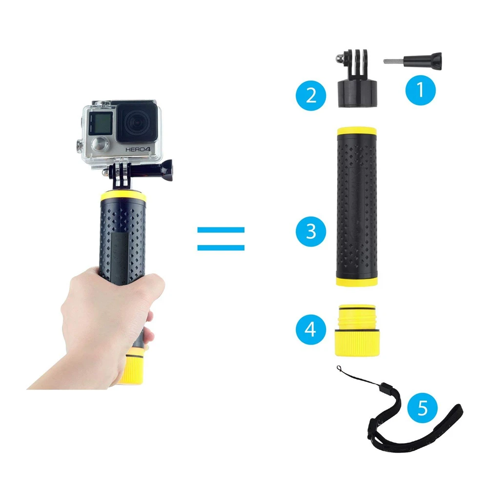 Waterproof Monopod Tripod Extendable transparent Selfie Stick for xiaomi yi 4k II 2 /SJ4000 Gopro hero 5 6 | Электроника