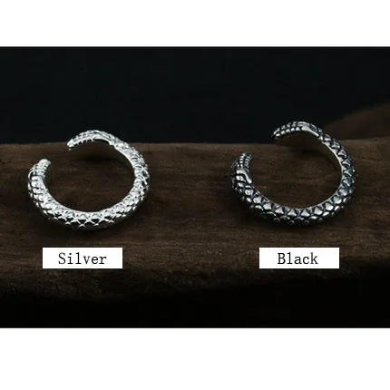 Lengkea jewelry fashion 925 sterling silver vintage double snakes clip earrings non pierced earrings boys ear accessories gift