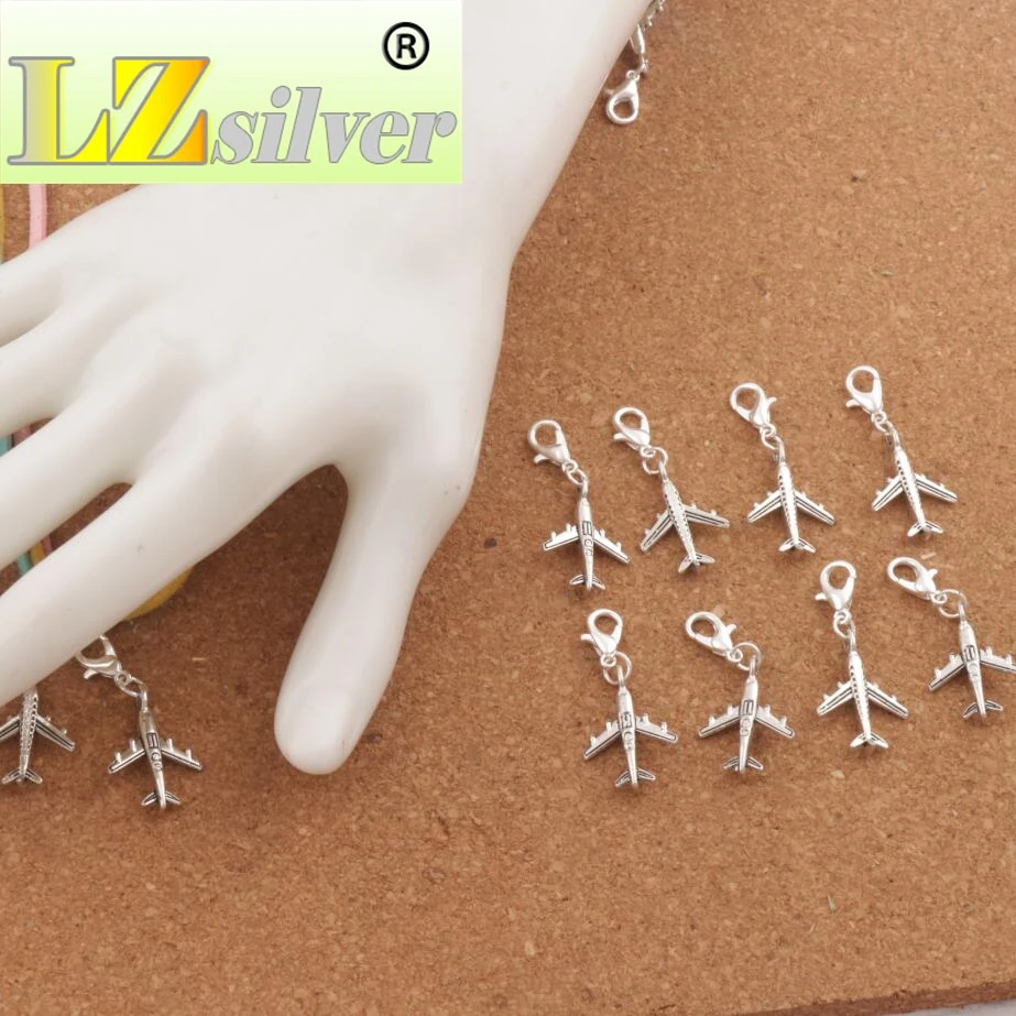 

Aircraft Plane Clasp European Lobster Trigger Clip On Charm Beads C012 10pcs 15.5x37mm Zinc Alloy