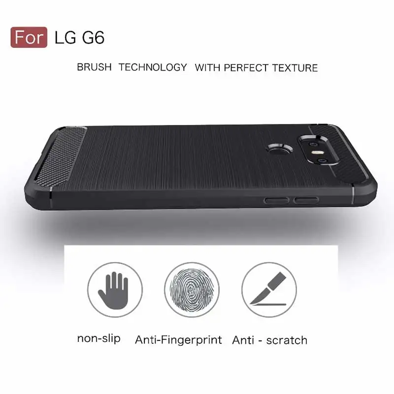 Keysion Телефон Случае Для LG G6 Углеродного Волокна Матовый Волочения Проволоки