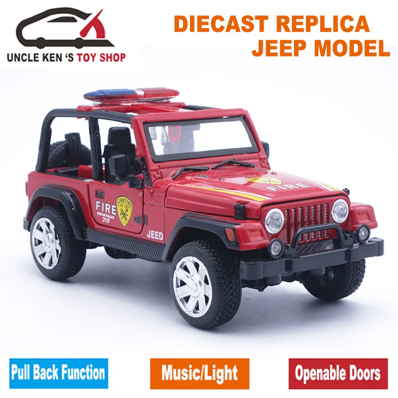 Модель Diecast Fire Engine Реплика игрушечных автомобилей Jeep подарок для мальчиков с