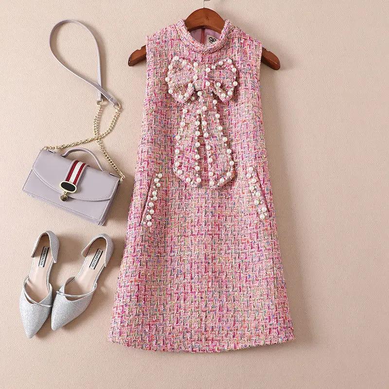 2019 роскошные стильные вечерние платья без рукавов с бантом и жемчугом новые