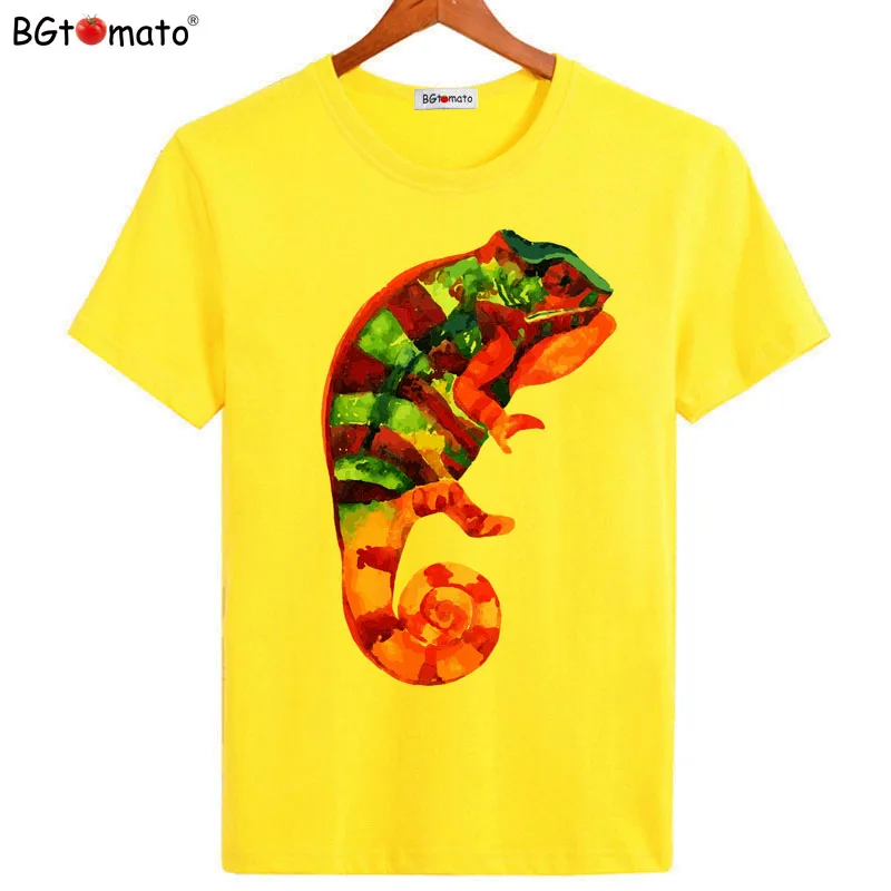 BGtomato супер крутая Хамелеон футболка для мужчин оригинальный бренд новые летние