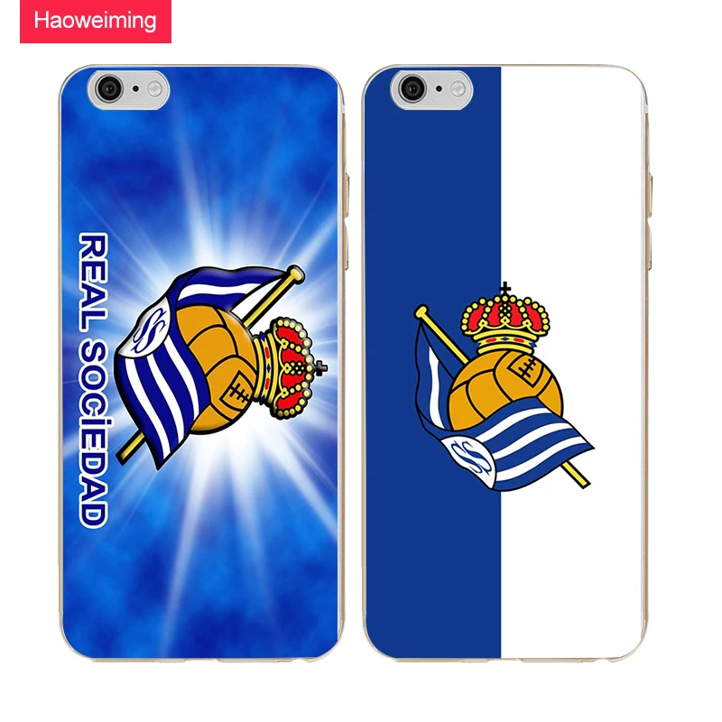 Haoweiming FC Real Сосьедад логотип Мягкие TPU силиконовый чехол для Apple iphone 4 4s 5 5s SE 6 6s 7 8 Plus