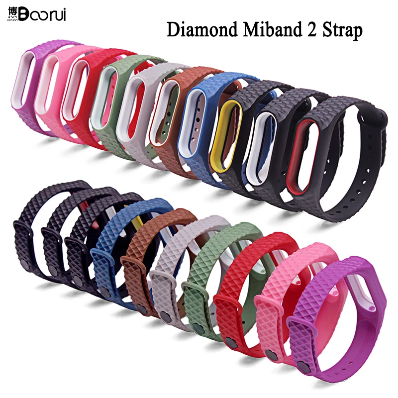 Силиконовый ремешок BOORUI для mi band 2 аксессуары miband2 сменный цветной браслет с