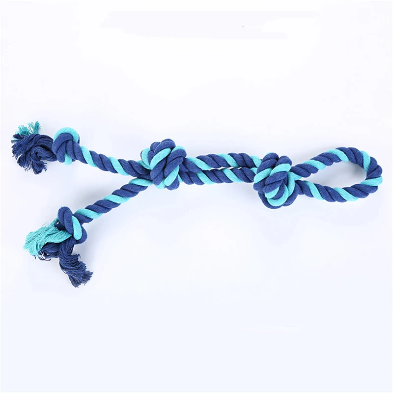 Pet Toys Big dog double knot Biting Braided Cotton Rope Knot Bone Chew Toy for Dog Pets Dogs Training Bait | Дом и сад