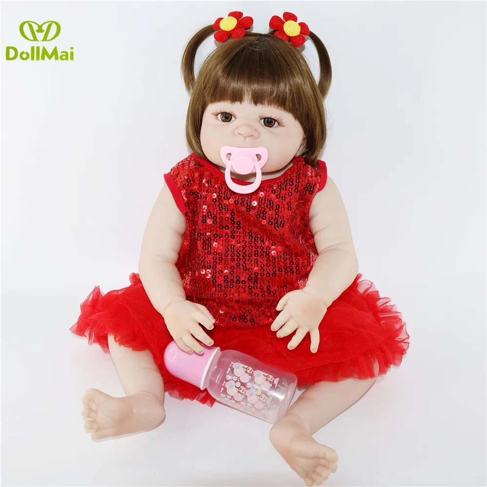 Bebe девочка возрождается реалиста 22 &quot55 см полный силиконовые куклы для
