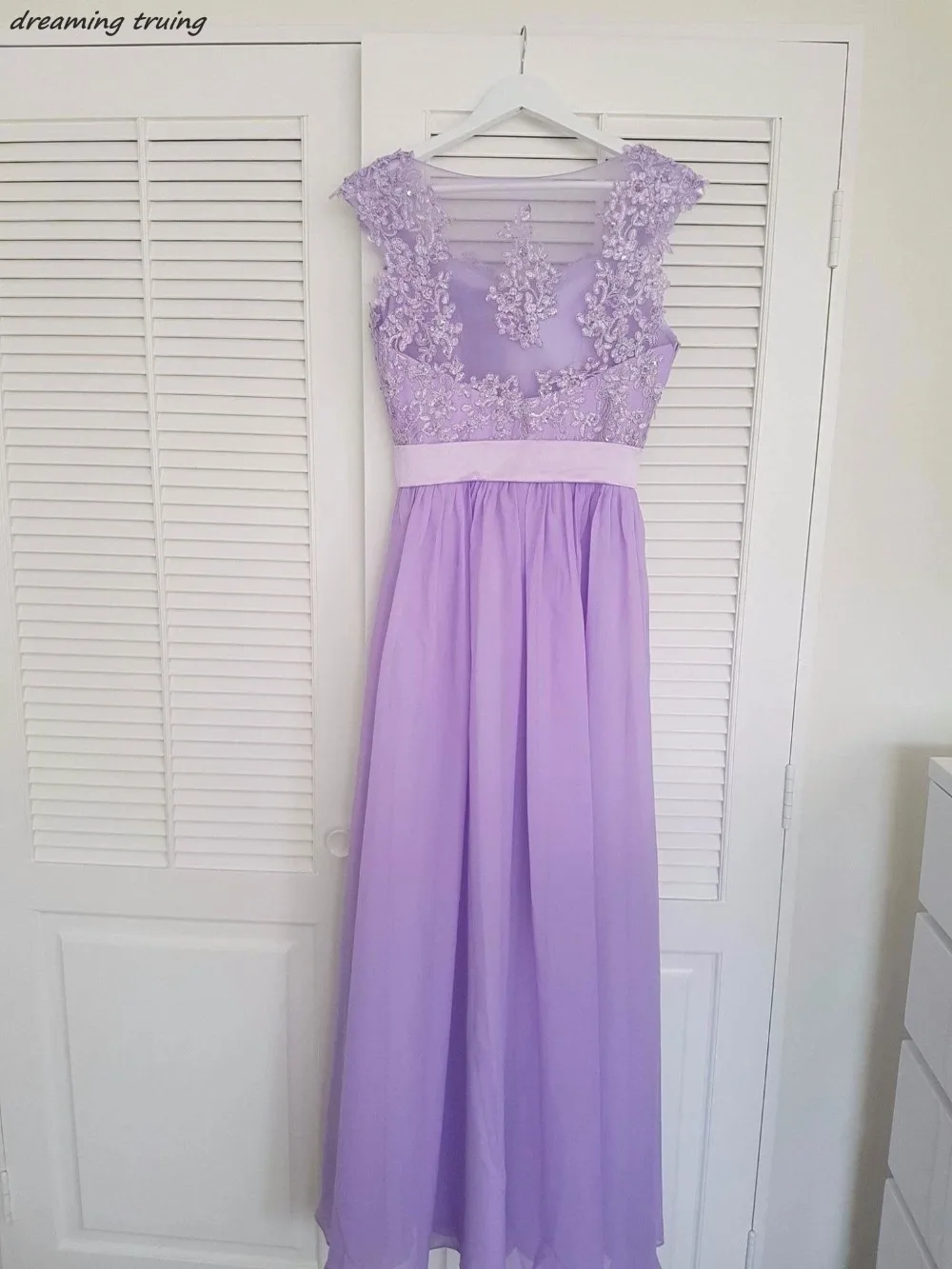 Vestido de festa Дешевое Лавандовое платье подружки невесты прозрачные длинные пляжные