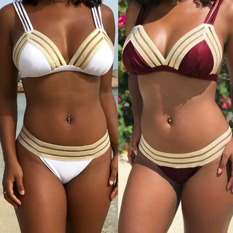 2019 женский летний бандажный бюстгальтер с чашками пуш-ап топ комплект бикини