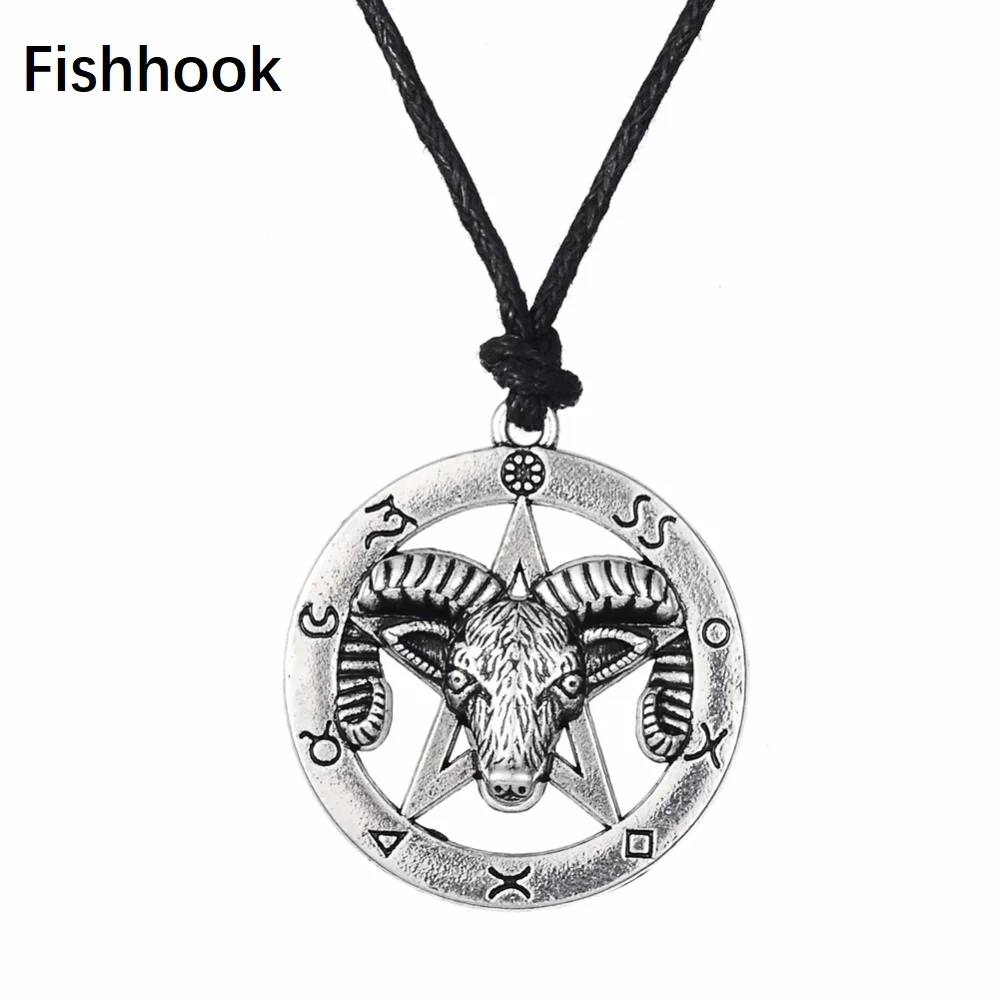 Fishhook Символами ремесло демон зла Коза пентаграмма Wicca очарование кулон
