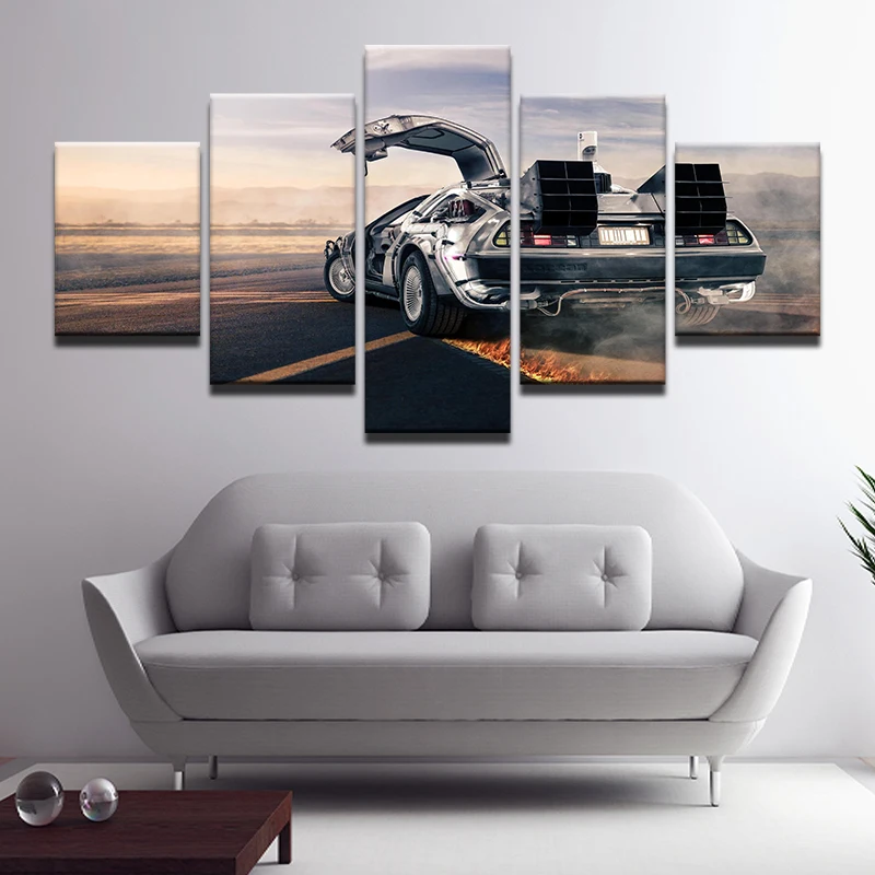 5 панелей рамка холст фотопечать автомобиль пламя шины печатные настенные