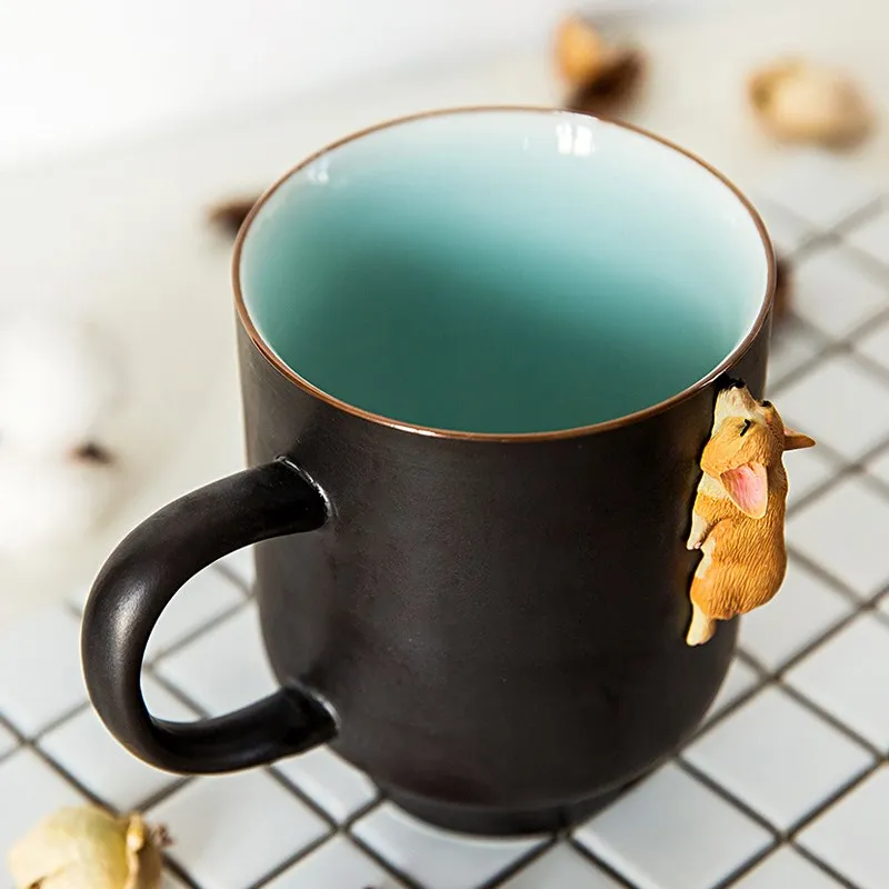 Имитация мультфильма 3D корги Французский бульдог керамические кружки Милая