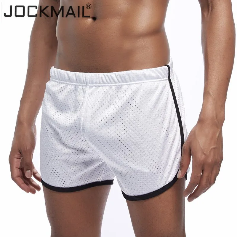 JOCKMAIL, фирменное Мужское нижнее белье, боксеры, шорты для мужчин, домашняя одежда для сна, мужские трусы, Cueca, боксеры, сетка, быстро сохнет, reathable, мужские трусы, летние