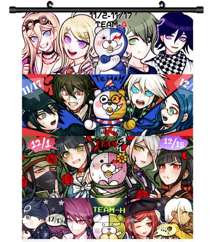 Горячий постер японское аниме Danganronpa Косплей плакат настенный прокрутка