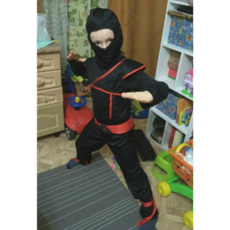 Детский день Хэллоуин Дети Мальчики Девочки боевые искусства ниндзя костюмы; костюм для косплея воин стелс дети косплей