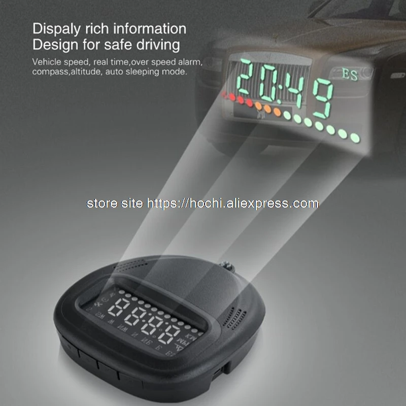 Multi-function Car HUD Automotive Head Up Display System Speeding Warning Digital Auto Speedometer Overspeed Alarm | Автомобили и