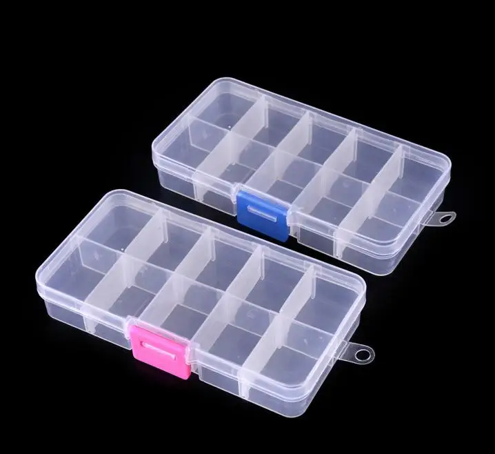 Пластиковые 10 слотов прозрачный ящик для хранения ювелирных изделий Чехол
