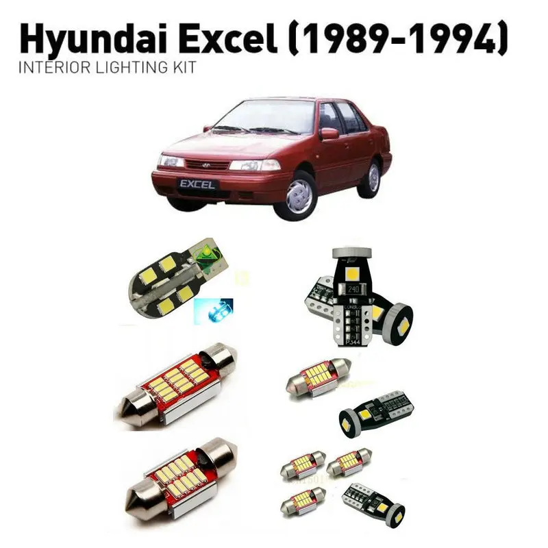 

Led interior lights For Hyundai excel 1989-1994 8pc Led Lights For Cars lighting kit automotive bulbs Canbus