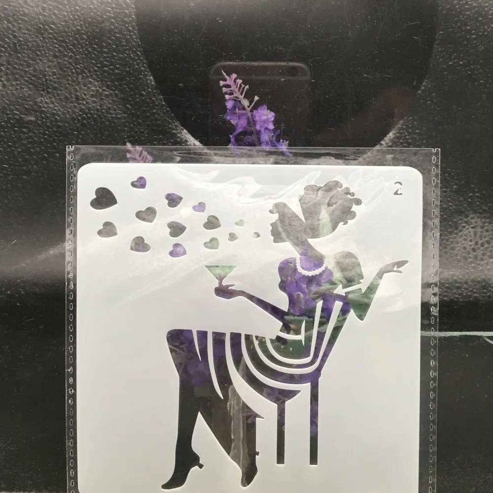 13 см девушка на стуле Сделай Сам Многослойные трафареты настенная живопись