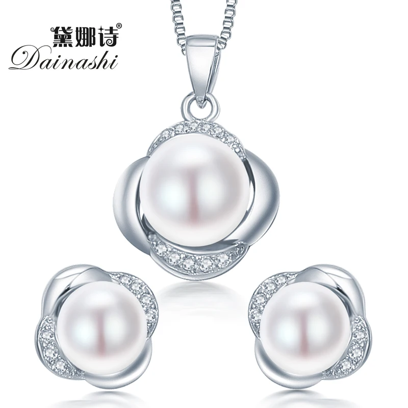 

Dainashi, ювелирный набор из стерлингового серебра 925 пробы, серьги/ожерелье, ювелирные изделия из жемчуга для женщин, ювелирные наборы из стерл...