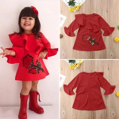 Коллекция 2018 года милые вечерние платья принцессы с длинными расклешенными