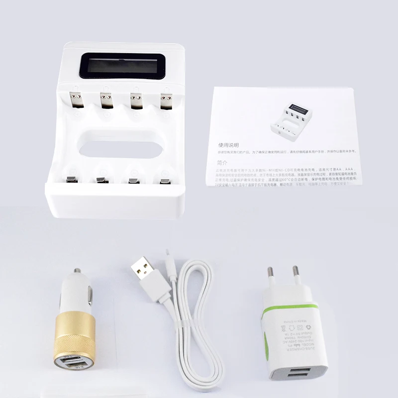 Оптовая USB Автомобильное Зарядное устройство + интеллект 4 слота ЖК-дисплей