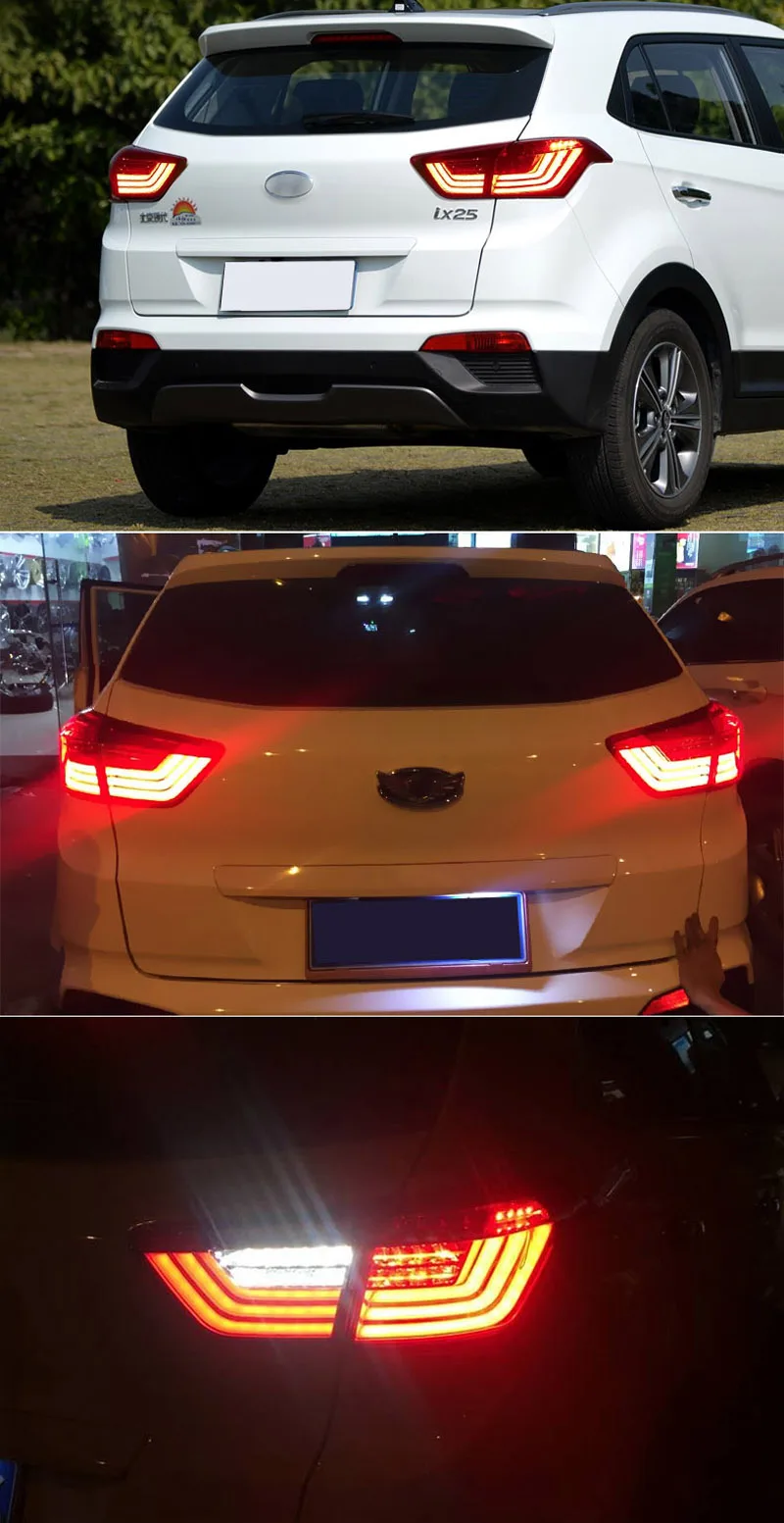 Автомобильный стильный задний светильник s для hyundai IX25 Creta~, светодиодный задний светильник, противотуманная фара, задний фонарь, DRL+ тормоз+ Парк+ сигнальный светильник s