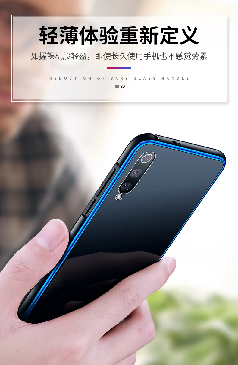 Роскошный металлический каркас бампера для Xiaomi mi 9 9SE закаленное стекло задняя крышка чехол для телефона для Xiao mi 9 mi 9 Прозрачная Тонкая кожа для Xiao mi 9