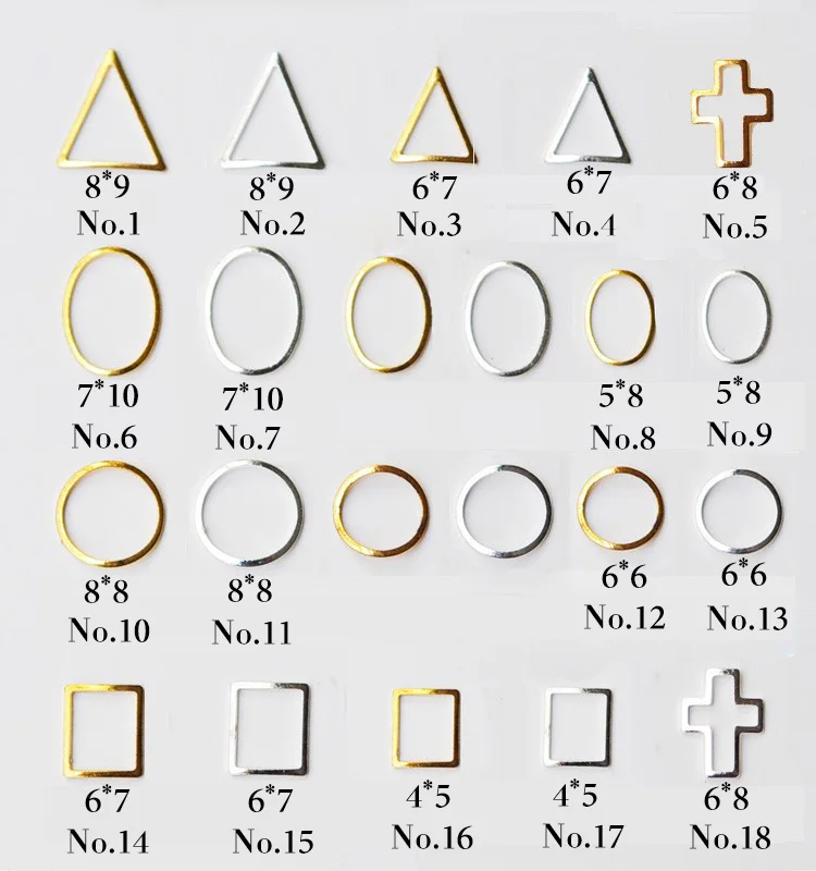 100 шт. новейшие заклепки/шпильки для дизайна ногтей Золотой и Серебряный 3D сплав
