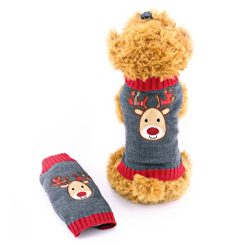 Новогодняя Рождественская одежда для домашних животных Свитера кошек