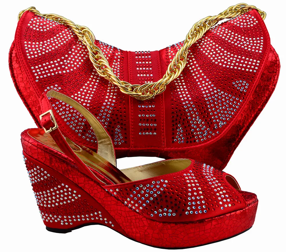 Итальянская обувь с подходящая Сумочка 2017 в нигерийском стиле женская воды