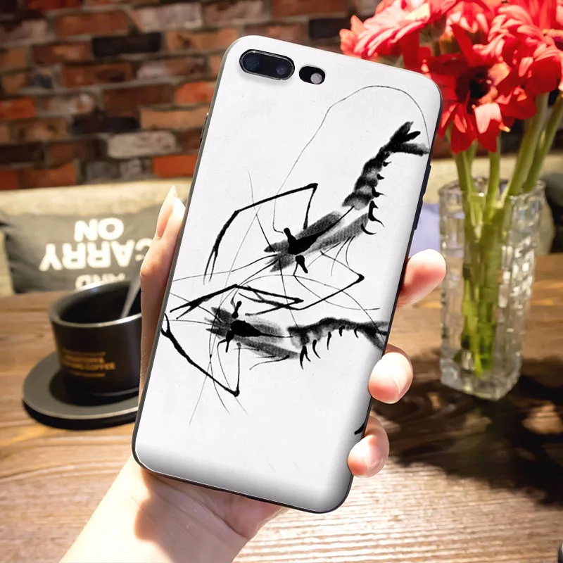 Цветной чехол для телефона MaiYaCa Animal sketch с масляной росписью креветок iphone SE 2020 11 pro 8