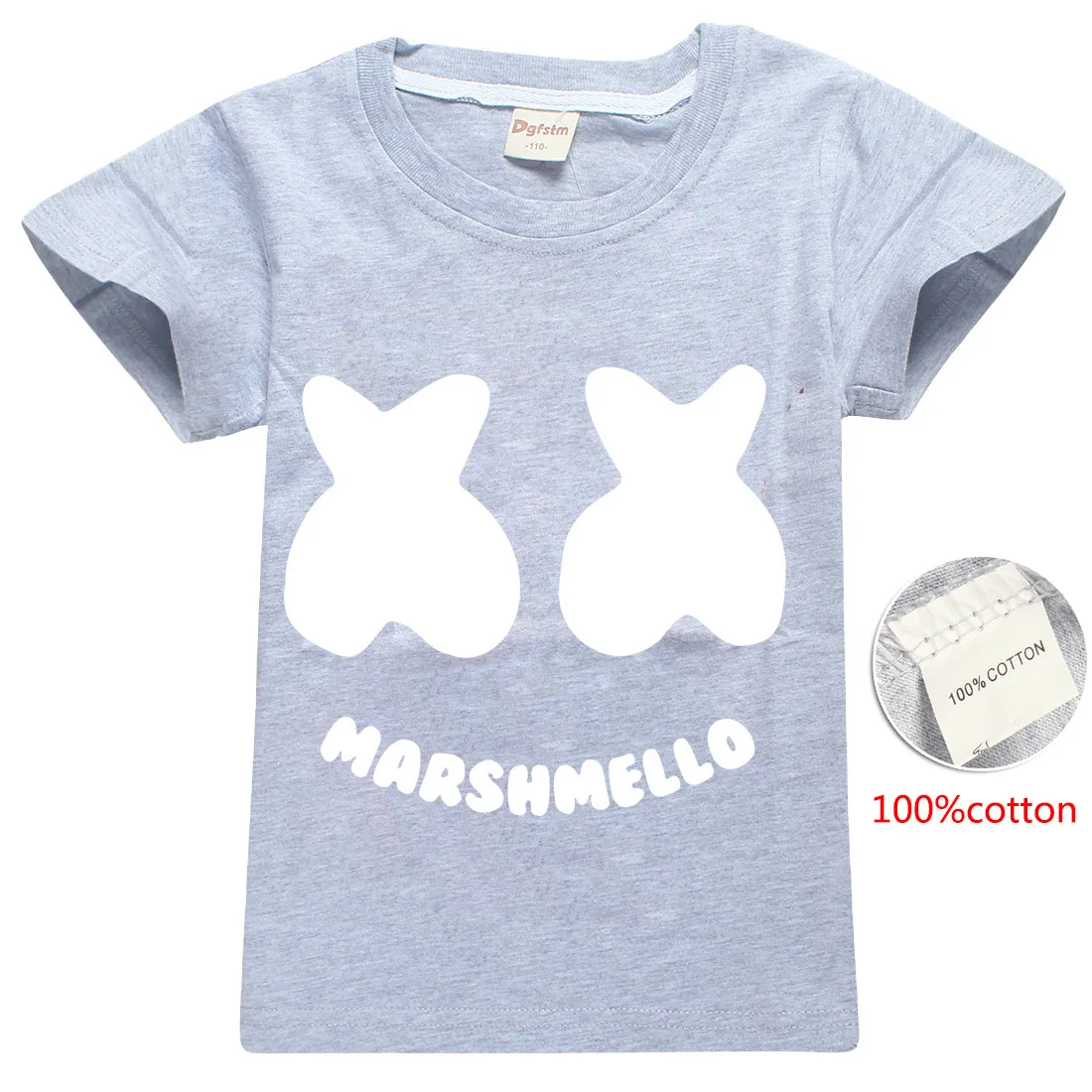 B00015-Gray Натуральный хлопок! Marshmello/футболка детская летняя футболка с короткими рукавами для крупных детей 8429 - Цвет: B00015-Gray