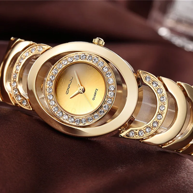 CRRJU Fashion Casual Wrist Watch Women Rose Gold Bracelet Watches Rhinestone Clock Relogio Feminino Dames Horloges Vrouwen | Наручные