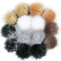 14pcs diy faux fur fluffy pompom ball for hats shoes scarves keychains bag charms beautiful artificial hair balls a40