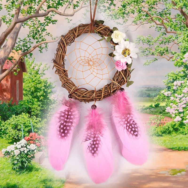 Разноцветный домашний дизайн Ловец снов ручной работы с ротанговыми бусинами