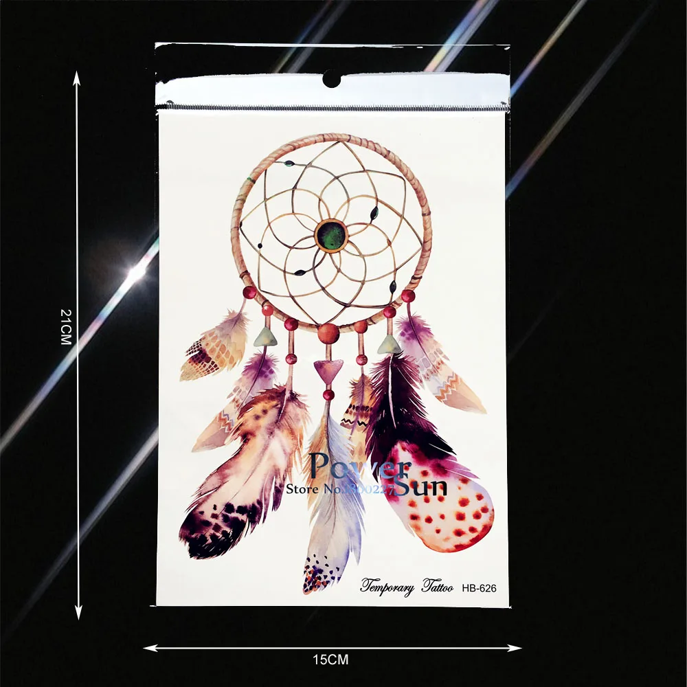 Модная водостойкая искусственная имитация Ловец снов временная татуировки