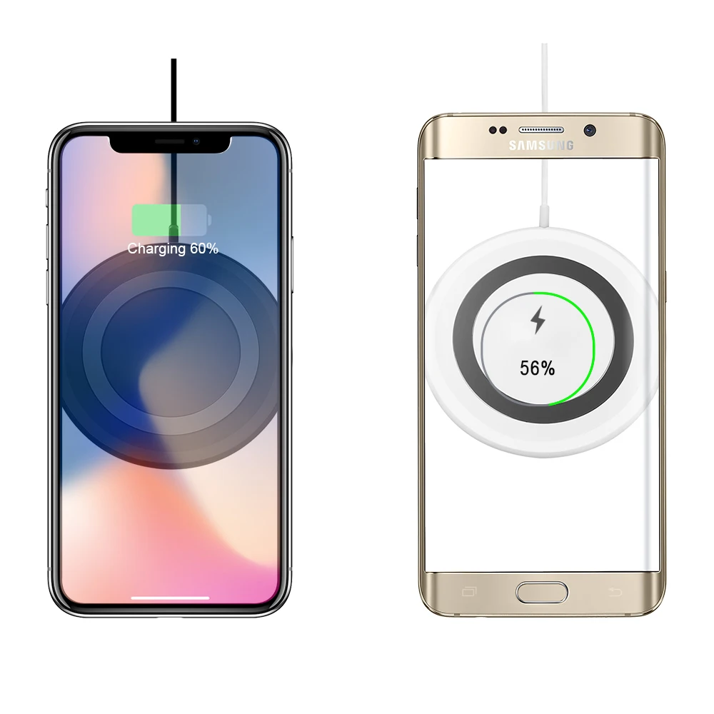 Ультратонкое Беспроводное зарядное устройство Ascromy Qi для Samsung Galaxy Note 8 S9 Plus S8