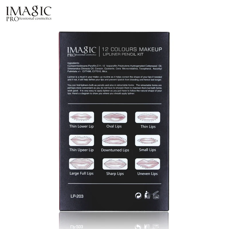 IMAGIC lipliner ручка мода длительное увлажнение Lipliner Водостойкий карандаш для губ 12 цветов+ 1 шт. точилка