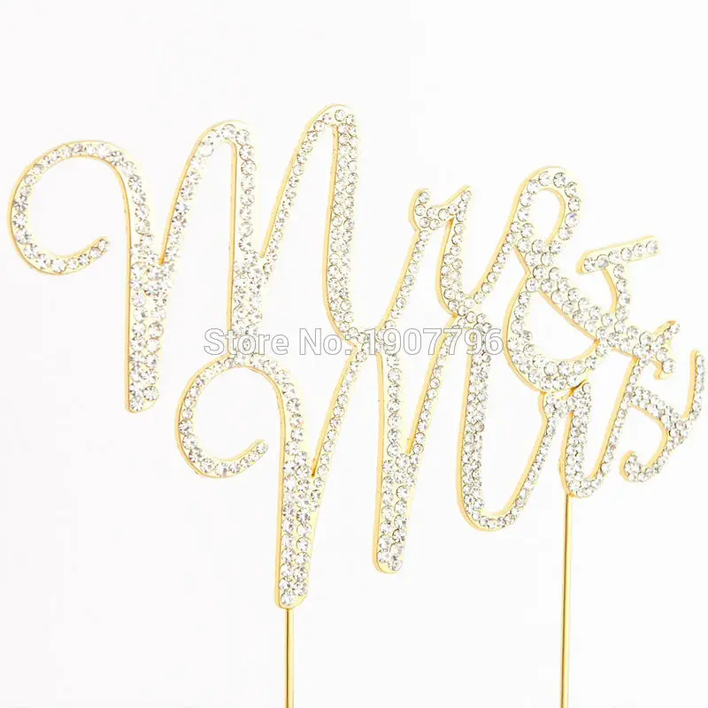 Модный Топ для торта MR &amp MRS 9 см серебристый золотой | Украшения и аксессуары