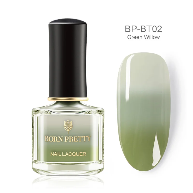 BP-BT02 Green Willow BORN PRETTY 6 мл термальный меняющий цвет Лак для ногтей 3 цвета лак для ногтей Маникюр для салона дома сделай сам - Цвет: BP-BT02 Green Willow