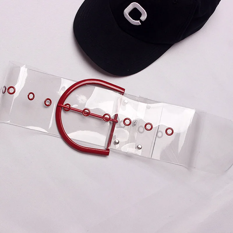 OXANT Transparent Female Hollow Out Metal Ring High Waist Wide Belts 2019 Summer Womens Fashion Harajuku Clothing | Аксессуары для