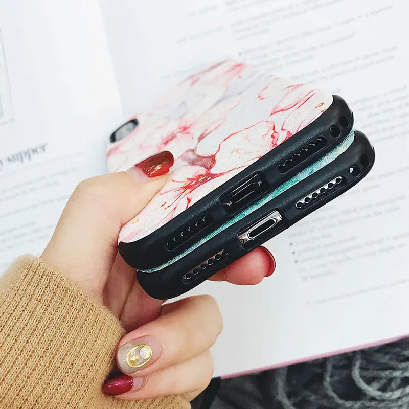 Boucho Fresh Girly Floral Case For iPhone X Cover Silicone Shell Soft TPU 6 6S 7 Plus 8 Fashion Matte |
