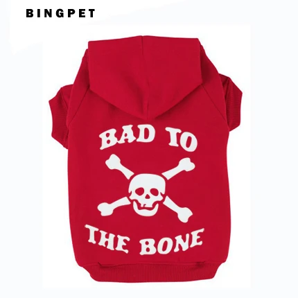 Ba1002/21 Печатный свитер для собак щенка флисовые толстовки bad to the Bone Одежда 4 цвета