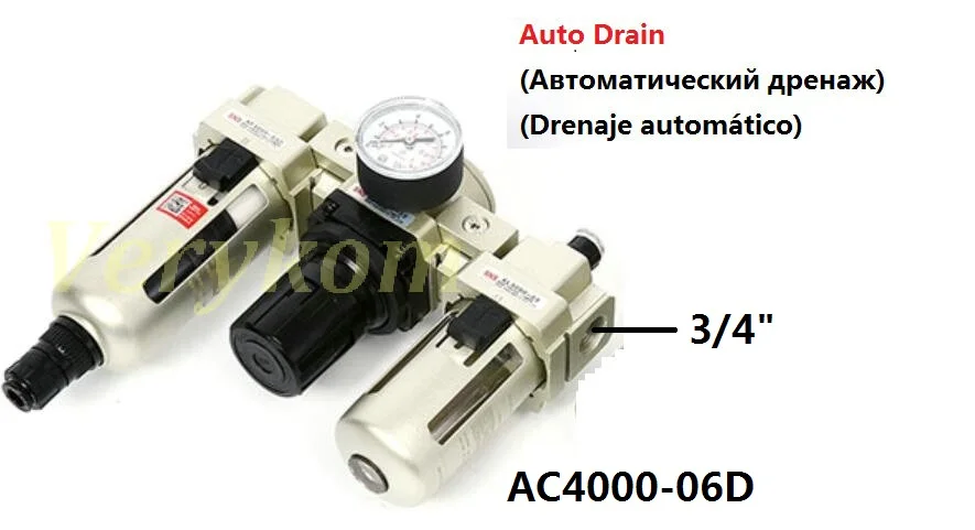 AC4000-06D Резьба 1/" 3/8" " Пневматический фильтр сжатого воздуха регулятор лубрикатора AW+ AL+ AR три Союза AC 2000-02 3000-03 4000-06 SMC - Цвет: AC4000-06D