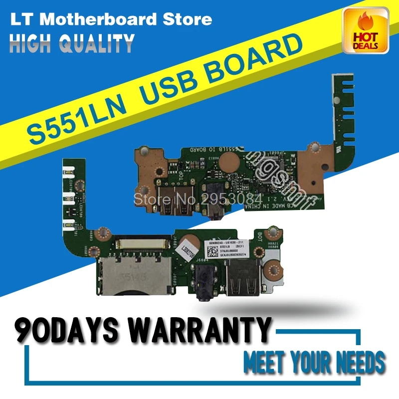 Оригинал для For Asus S551L S551LN V551 K551 K551L R551LA R551LB USB аудио Плата IO полностью